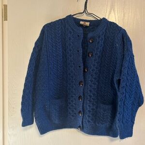 Elegant Blue Cable Knit Cardigan